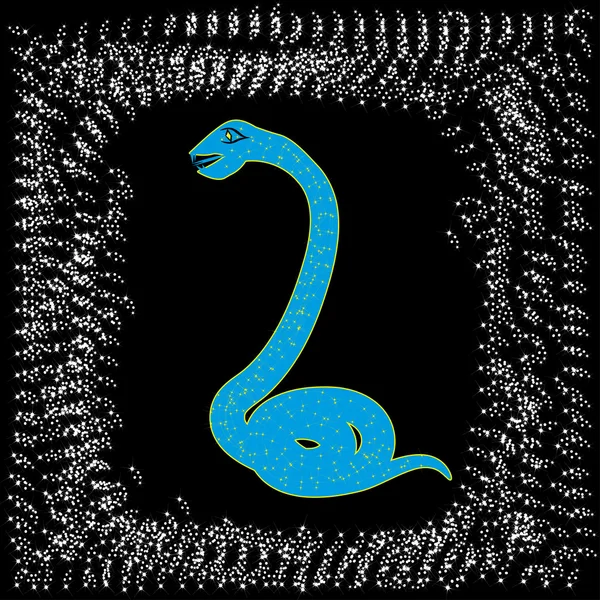새 해에 의해 카드입니다. 2013의 상징입니다. 초록 뱀 — 스톡 벡터