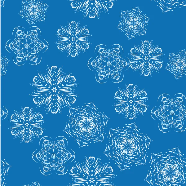 Patrón de vector abstracto con un conjunto de hermosos copos de nieve . — Archivo Imágenes Vectoriales