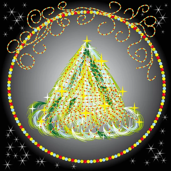 Hermoso árbol de Navidad abstracto — Vector de stock