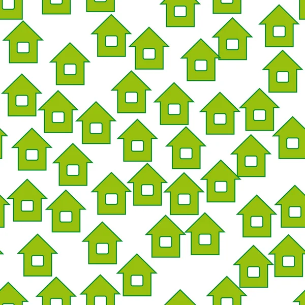 Textura sin costuras con casas verdes — Vector de stock