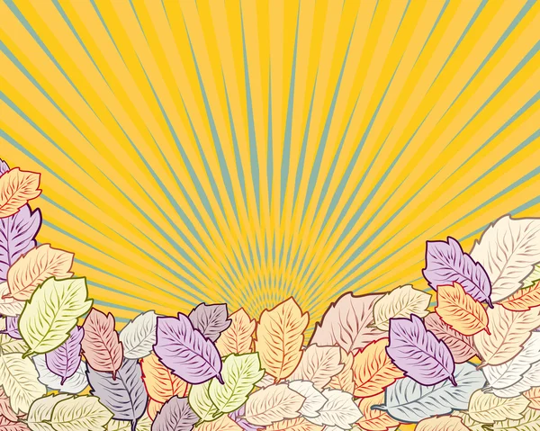 Cadre avec des feuilles de couleur. Illustration saisonnière — Image vectorielle