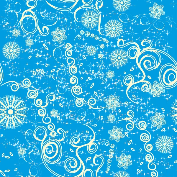 Бесшовный узор с зимними снежинками — стоковый вектор