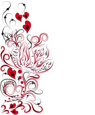 Abstract bookmark with love elements clipart