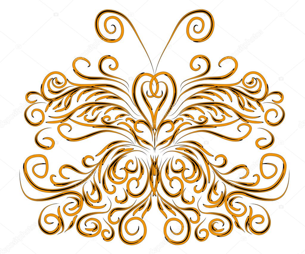 Abstract isolated vector butterfly