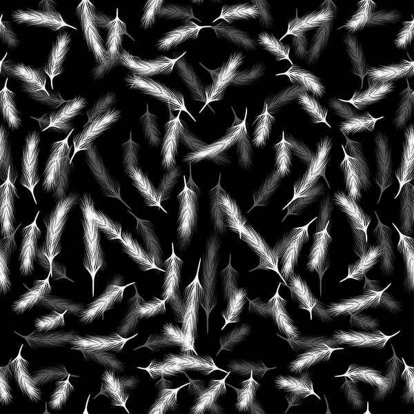 Texture abstraite sans couture avec plumes d'oiseaux — Image vectorielle