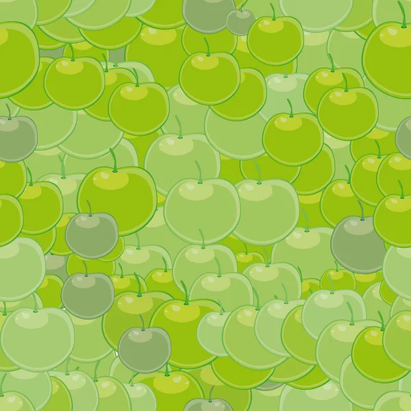 Manzanas verdes sobre fondo azul — Vector de stock