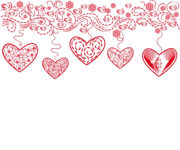 Beautiful background with hearts — Stock Vector