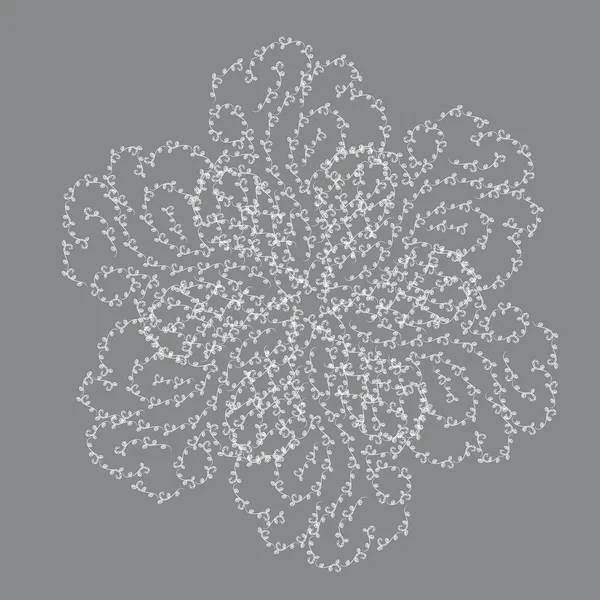 Fleur vectorielle isolée abstraite ou flocons de neige — Image vectorielle