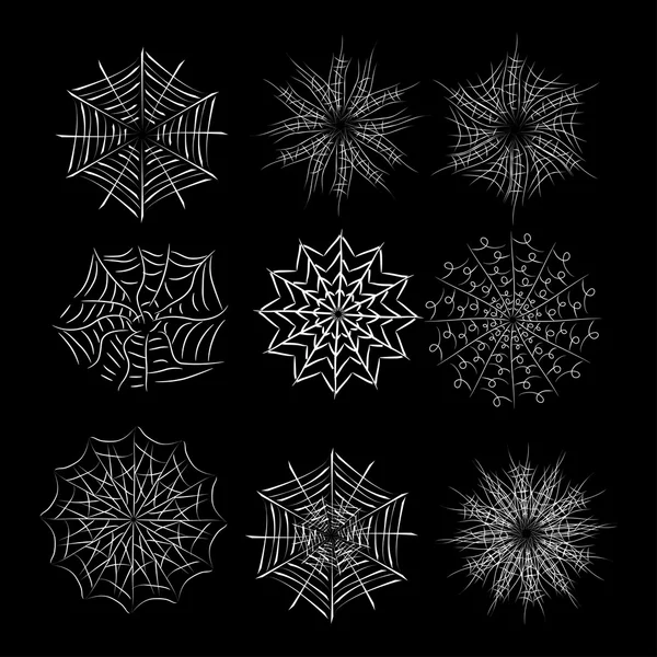 Set of spiderweb. Vector collection — Stock Vector