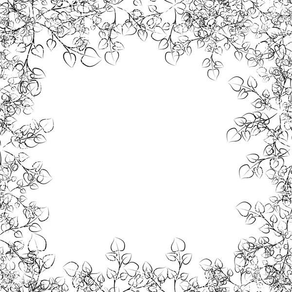 Cadre floral avec branches de curling — Image vectorielle
