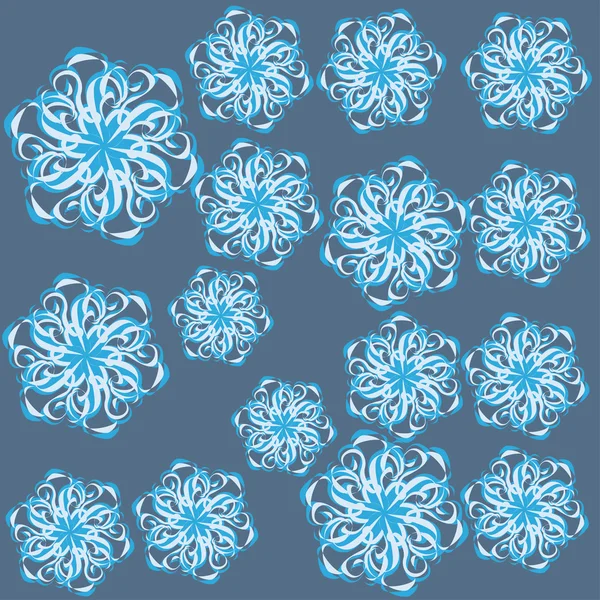 Modèle sans couture d'hiver avec flocons de neige — Image vectorielle