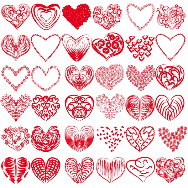 Collection of hearts — Stock Vector