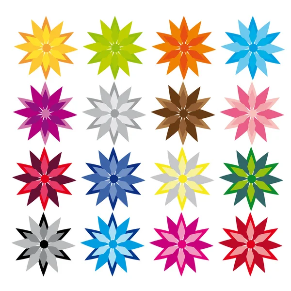 Colección vectorial con diferentes elementos florales abstractos — Vector de stock