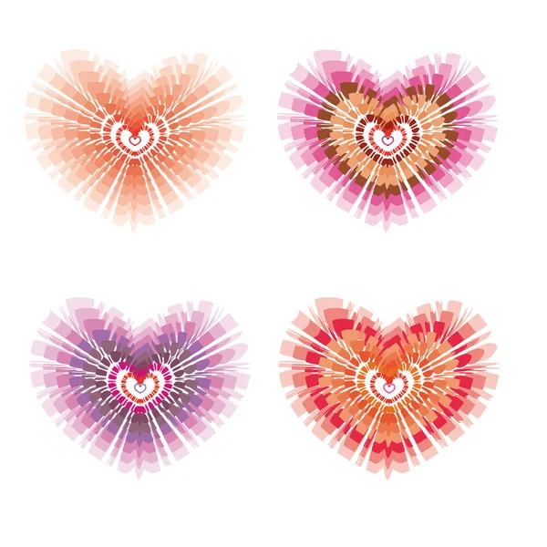 Set with heart — Stock Vector