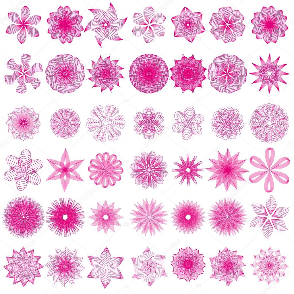 vector collection with different abstract floral elements