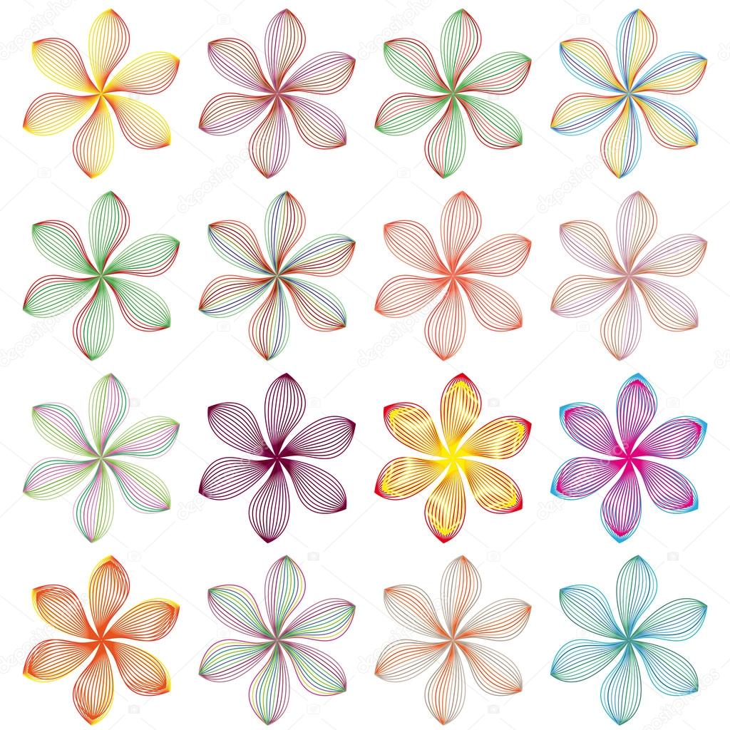 vector collection with different abstract floral elements