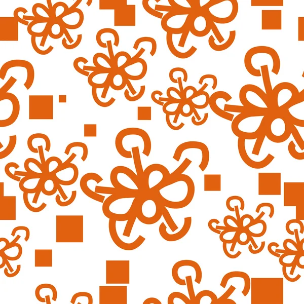 Seamless pattern with abstract flowers. Vector — Stock Vector