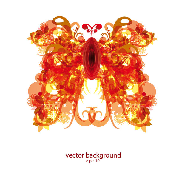 Абстрактная разноцветная золотая бабочка
