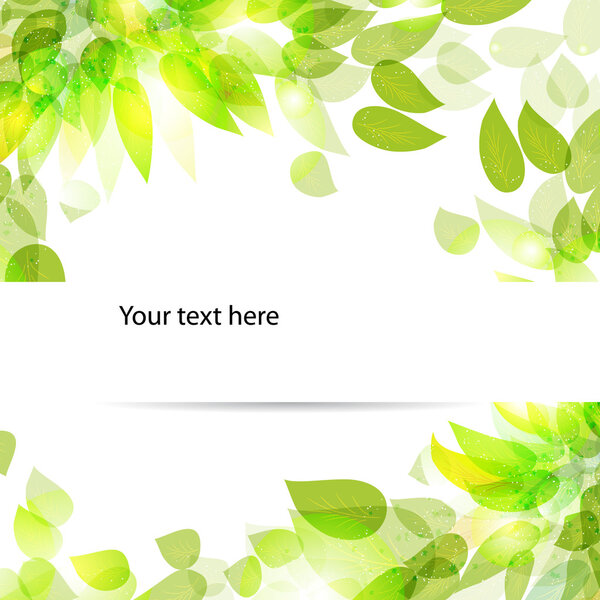 ecology emblem by leaves. Vector eps 10