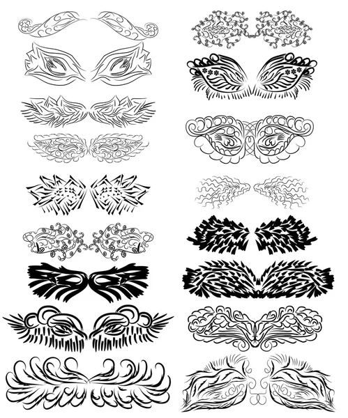 Set of abstract vector wings Stock Illustration