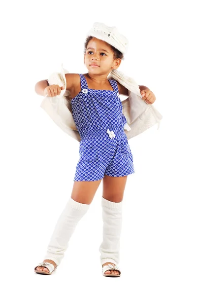 Gyönyörű divatos kislány — Stock Fotó