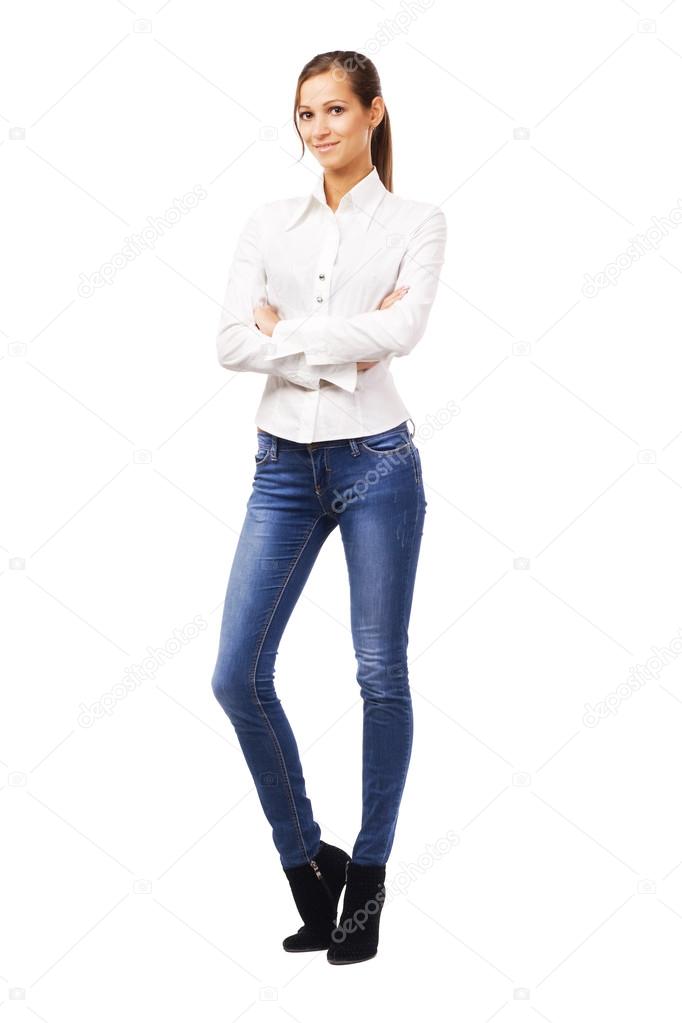 white shirt jean