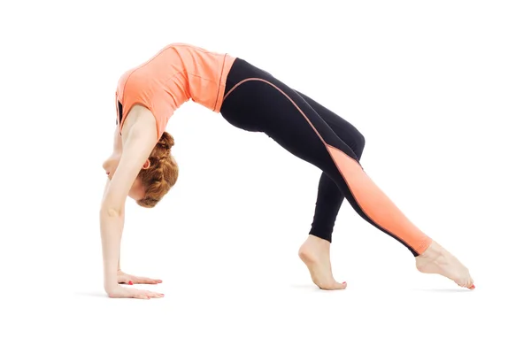 Beautiful sporty woman doing stretching exercise — Stock Photo, Image