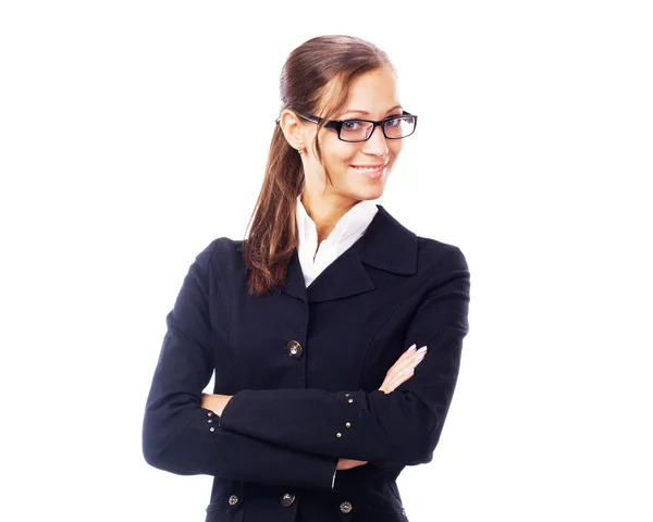 Geschäftsfrau in schwarzer Jacke — Stockfoto