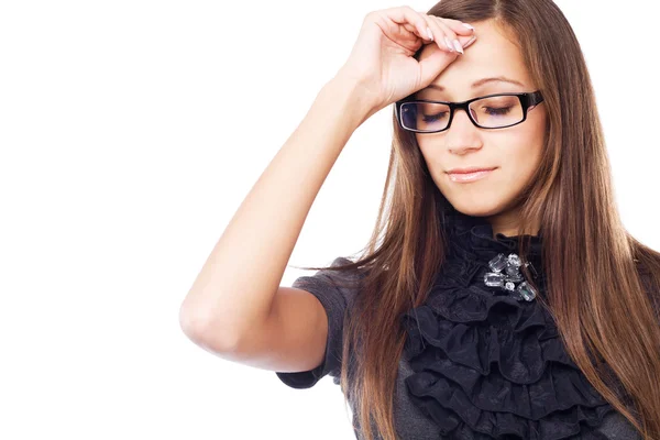 Young businesswoman having a headache — Stock Photo, Image