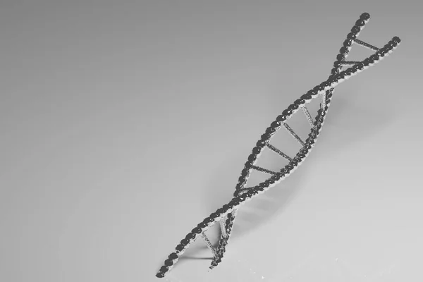 Ασημένιο Μόριο Dna Πολύπλοκη Σπειροειδής Δομή Ένα Greay Φόντο Ιατρική — Φωτογραφία Αρχείου