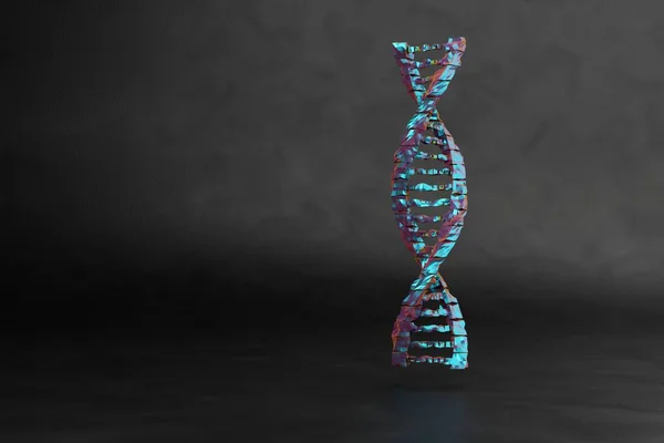 Flerfärgad Dna Molekyl Komplex Spiralstruktur Svart Bakgrund Medicinsk Vetenskap Genetisk — Stockfoto