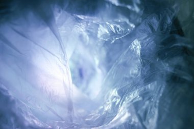 Tasarım için plastik torba soyut arkaplan deseni dokusu. Plastik Torba Konsepti yok, dünyayı kurtar, dünyayı koru.