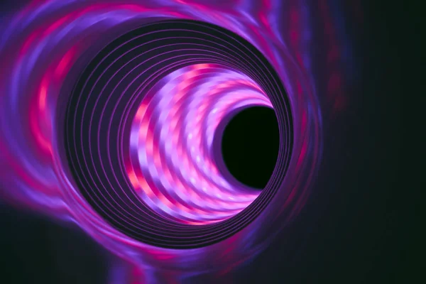 Piękny Abstrakcyjny Tunel Wirowy Fioletowym Neonem Tle Pttern Teksturowane Dla — Zdjęcie stockowe
