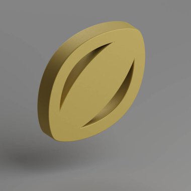 Spor Rugby ikonu. Gri arka planda sarı sosyal simgeler. 3D tasvir. Tasarım için arkaplan deseni
