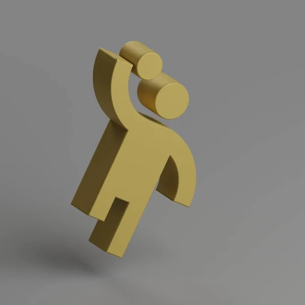 Значок Гандбола Желтый Символ Социальных Икон Сером Фоне Визуализация Иллюстрации — стоковое фото