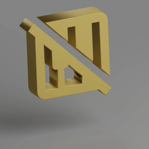 ピアノ0Ffアイコン グレーの背景に黄色のシンボルソーシャルアイコン 3Dレンダリングイラスト デザインの背景パターン — ストック写真
