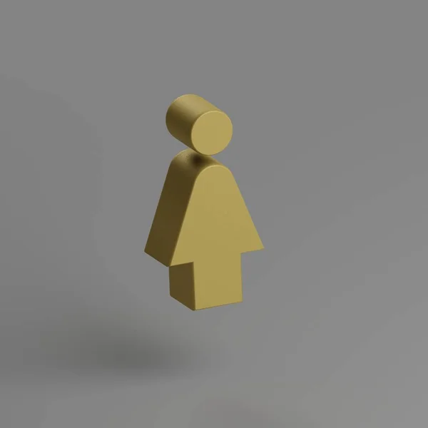 Дівчина Значок Жовтий Символ Соціальних Іконок Сірому Фоні Ілюстрація Рендеринга — стокове фото