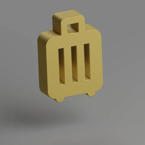 荷物アイコン グレーの背景に黄色のシンボルソーシャルアイコン 3Dレンダリングイラスト デザインの背景パターン — ストック写真