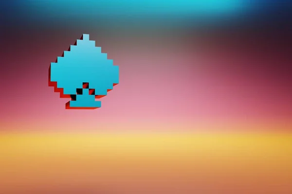 Icona Pixel Picche Bellissime Icone Blue Spades Simbolo Sfondo Multicolore — Foto Stock