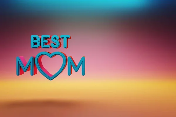 Palavras Bonitas Melhor Mãe Com Ícones Coração Fundo Brilhante Multicolor — Fotografia de Stock