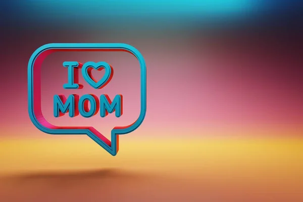 Mooie Boodschap Met Woorden Love Mom Hart Pictogrammen Multicolor Heldere — Stockfoto