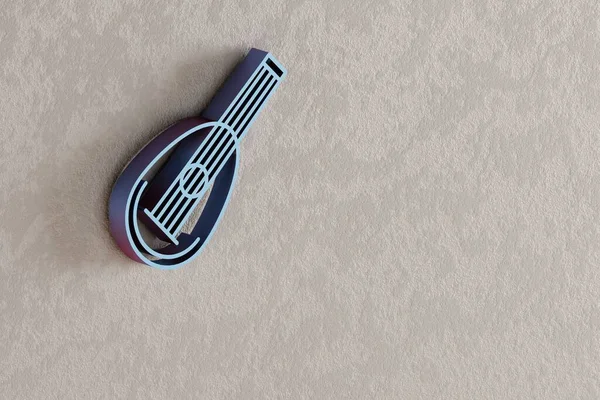 Inclined Mandolin Icon Beautiful Blue Inclined Mandolin Symbol Icons Wall — Foto Stock