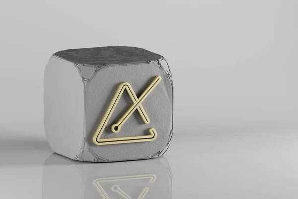 Music Triangle Icon Beautiful Golden Music Symbol Icons Beton Cube — Stock Photo, Image