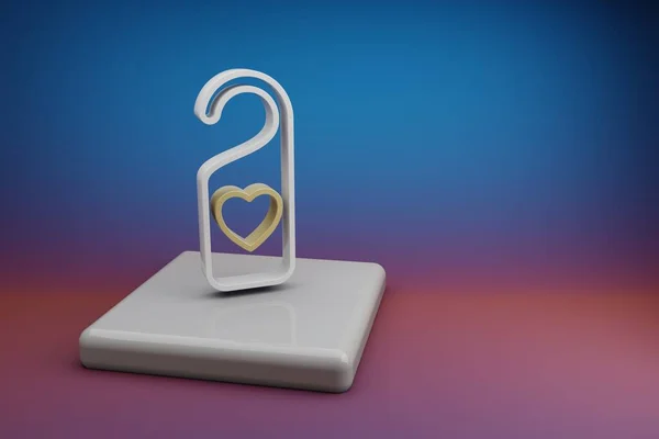 Magnifique Cintre Porte Avec Des Icônes Symbole Coeur Sur Support — Photo