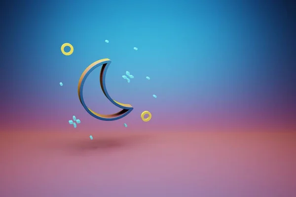 Beautiful Abstract Illustrations Moon Start Symbol Icon Bright Colored Background — Fotografia de Stock