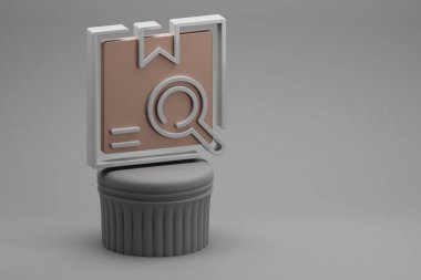 Güzel soyut illüstrasyonlar Bir sütun ve harika bir arkaplan üzerinde Kargo Arama simgeleri. 3D tasvir. Tasarım için arkaplan modeli. Çevrimiçi Alışveriş.