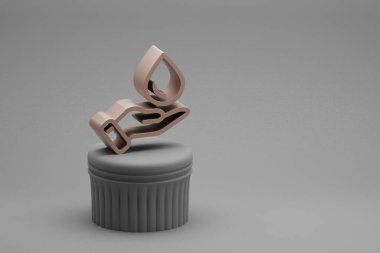 Güzel soyut çizimler sütun tezgahında temiz su el sembolleri ve harika bir arka plan. 3D tasvir. Tasarım için arkaplan modeli. Ekolojik Kaydet.