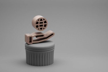 Güzel soyut çizimler köşe başındaki dünya sembollerini ve harika arkaplanı kaydeder. 3D tasvir. Tasarım için arkaplan modeli. Ekolojik Kaydet.