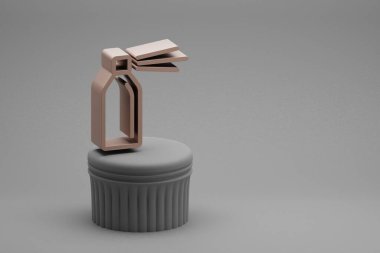 Sütun standında güzel soyut deodorant sembolleri ve harika bir arka plan. 3D tasvir. Tasarım için arkaplan modeli. Ekolojik Kaydet.