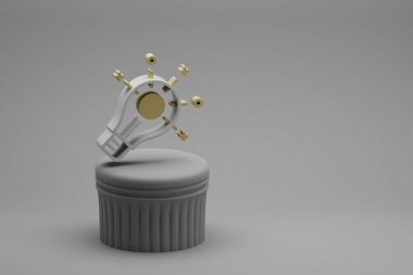 Güzel soyut çizimler sütun üzerinde ampul sembolleri ve harika bir arkaplan. 3D tasvir. Tasarım için arkaplan deseni.